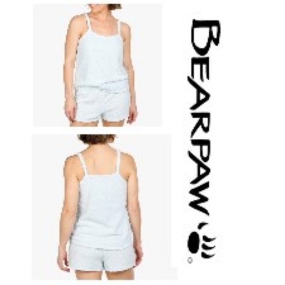 Bearpaw Womens Teddy Bear Pajama Shorts 2-Pc Set super soft Light Blue NWT/NEW - Picture 1 of 15